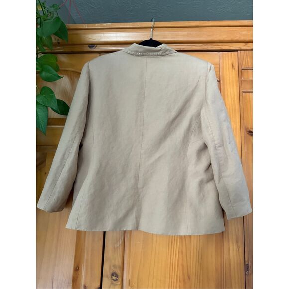 Kasper Petite Linen Blend Blazer Jacket Size 14P – Beige Tan, Classic - Picture 5 of 12